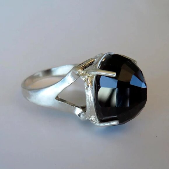 Huge Natural Garnet Dome Ring Reverse Set In Sterling Silver 22.94ct, Size 7 - Picture 11 of 12